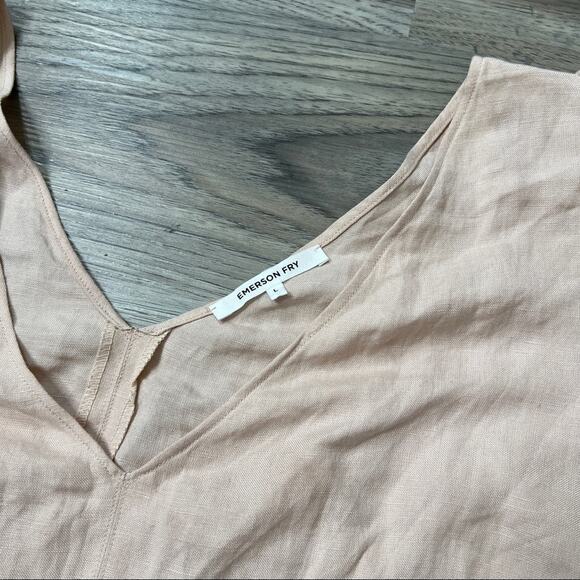 Emerson Fry Elle Linen Rayon Mini Dress sz L large - Picture 4 of 6